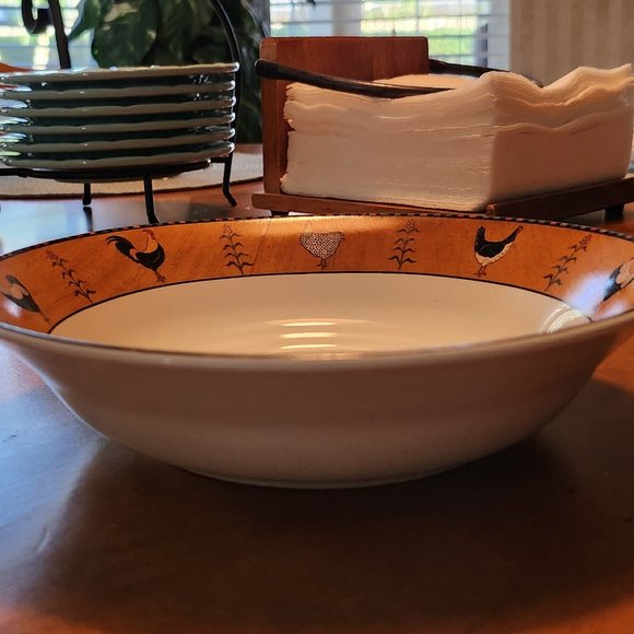 Warren Kimble Sakura Country Quartet "Chicken" Bowl 7 1/2" Diameter - Picture 3 of 5